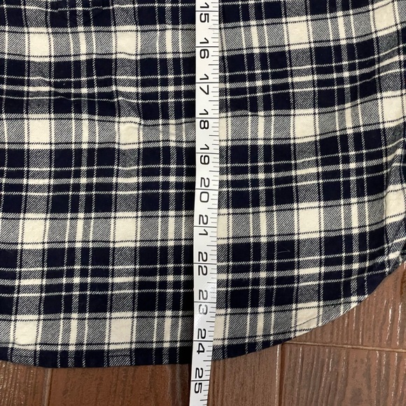 J Crew Flannel Shirt Jacket blue white plaid half zip front size XXS long sleeve - Picture 5 of 11